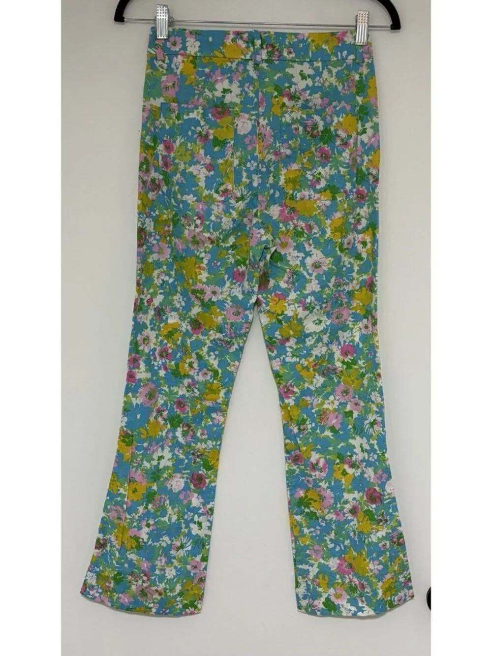 Zara Women’s Floral Linen Blend Mini Flare Cropped Trouser Pants Size 2 NWT